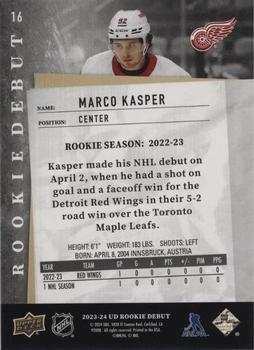 2023-24 Upper Deck Rookie Debut - Blue #16 Marco Kasper Back