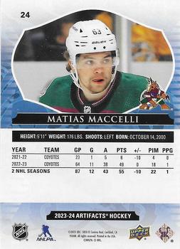 2023-24 Upper Deck Artifacts - Turquoise #24 Matias Maccelli Back