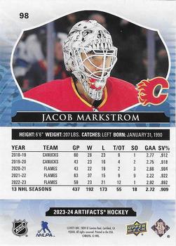 2023-24 Upper Deck Artifacts - Turquoise #98 Jacob Markstrom Back