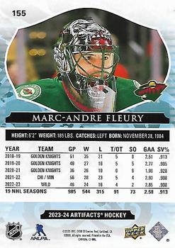 2023-24 Upper Deck Artifacts - Turquoise #155 Marc-Andre Fleury Back