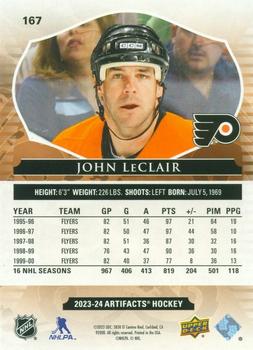 2023-24 Upper Deck Artifacts - Turquoise #167 John LeClair Back