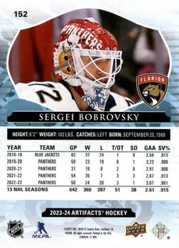 2023-24 Upper Deck Artifacts - Ruby #152 Sergei Bobrovsky Back