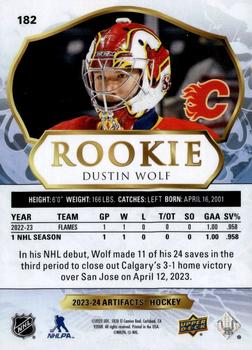2023-24 Upper Deck Artifacts - Yellow #182 Dustin Wolf Back