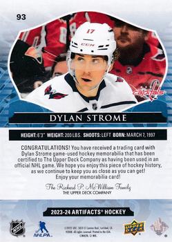 2023-24 Upper Deck Artifacts - Material Gold #93 Dylan Strome Back