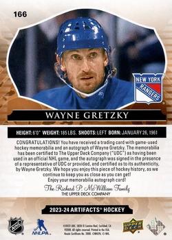 2023-24 Upper Deck Artifacts - Auto Material Gold #166 Wayne Gretzky Back
