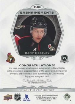 2021-22 Upper Deck The Cup - Enshrinements #E-DH Dany Heatley Back