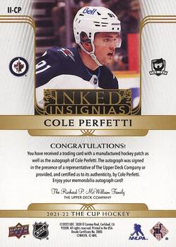 2021-22 Upper Deck The Cup - Inked Insignias #II-CP Cole Perfetti Back
