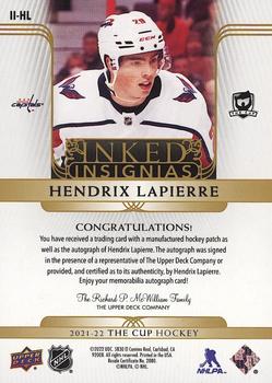 2021-22 Upper Deck The Cup - Inked Insignias #II-HL Hendrix Lapierre Back