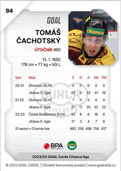 2023-24 Goal Cards Chance Liga 1 Serie #94 Tomas Cachotsky Back