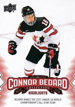 2023-24 Upper Deck Connor Bedard Collection #2 Bedard makes the 2021 U18 World Championship All-Star Team Front