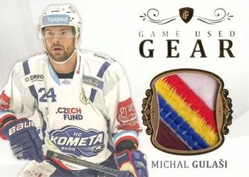 2023 Legendary Cards Rekordy České Extraligy Ledního Hokeje 1994-2021 - Game Used Gear Gold #GUG-07 Michal Gulasi Front
