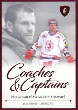 2023 Legendary Cards Rekordy České Extraligy Ledního Hokeje 1994-2021 - Coaches & Captains Red #CC-26 Vaclav Varada / Martin Adamsky Front