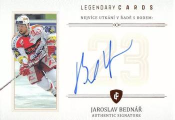 2023 Legendary Cards Rekordy České Extraligy Ledního Hokeje 1994-2021 - Základní Části Authentic Signature #ZC-PR2 Jaroslav Bednar Front