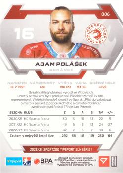 2023-24 SportZoo Tipsport ELH #6 Adam Polášek Back