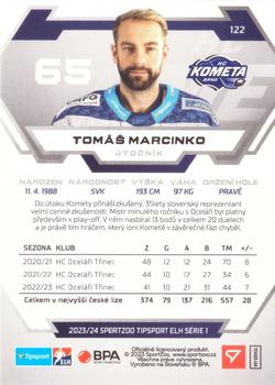 2023-24 SportZoo Tipsport ELH #122 Tomáš Marcinko Back