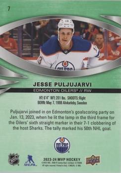 2023-24 Upper Deck MVP - Green Script #7 Jesse Puljujarvi Back