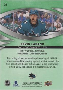 2023-24 Upper Deck MVP - Green Script #70 Kevin Labanc Back
