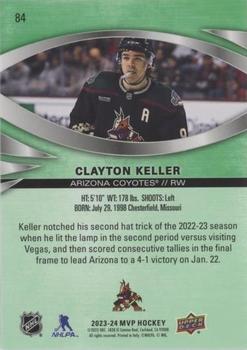 2023-24 Upper Deck MVP - Green Script #84 Clayton Keller Back
