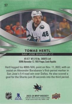 2023-24 Upper Deck MVP - Green Script #97 Tomas Hertl Back