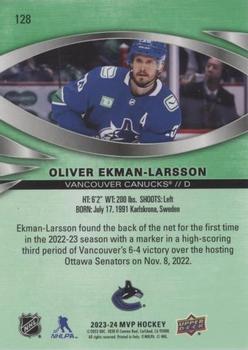 2023-24 Upper Deck MVP - Green Script #128 Oliver Ekman-Larsson Back