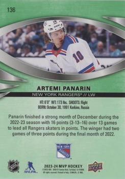 2023-24 Upper Deck MVP - Green Script #136 Artemi Panarin Back