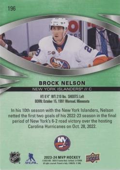 2023-24 Upper Deck MVP - Green Script #196 Brock Nelson Back
