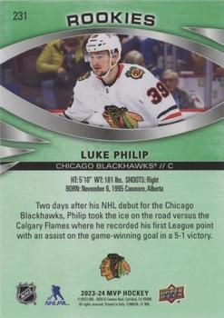 2023-24 Upper Deck MVP - Green Script #231 Luke Philp Back