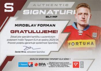 2023-24 SportZoo Tipsport ELH - Authentic Signature - Level 1 #SL1-MF Miroslav Forman Back