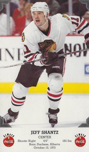 1997-98 Coca-Cola Chicago Blackhawks #NNO Jeff Shantz Front