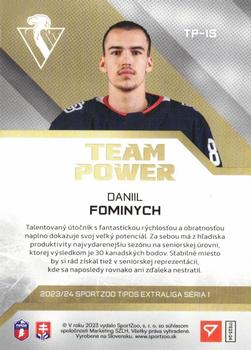 2023-24 SportZoo Tipos Extraliga - Team Power Metallic #TP-15 Daniil Fominykh Back