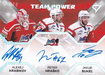 2023-24 SportZoo Tipos Extraliga - Team Power Autograph #TPS-LMI Alexei Krasikov / Peter Hrasko / Jakub Sukel Front