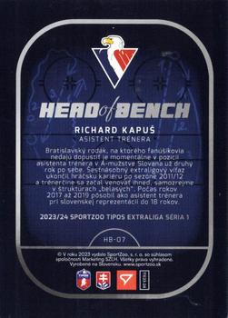 2023-24 SportZoo Tipos Extraliga - Head of Bench #HB-07 Richard Kapus Back