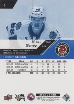 2022-23 Upper Deck AHL - Blue #1 Brett Seney Back