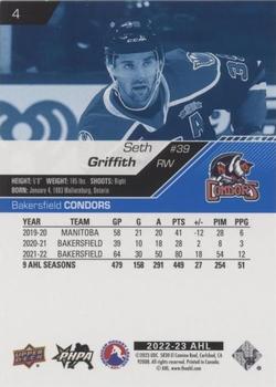 2022-23 Upper Deck AHL - Blue #4 Seth Griffith Back