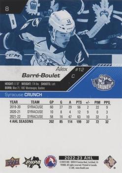 2022-23 Upper Deck AHL - Blue #8 Alex Barre-Boulet Back