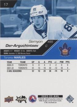 2022-23 Upper Deck AHL - Blue #17 Semyon Der-Arguchintsev Back