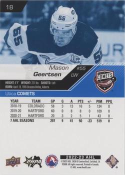 2022-23 Upper Deck AHL - Blue #18 Mason Geertsen Back