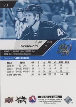 2022-23 Upper Deck AHL - Blue #20 Kyle Criscuolo Back