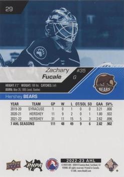 2022-23 Upper Deck AHL - Blue #29 Zachary Fucale Back
