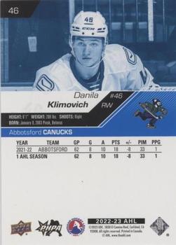2022-23 Upper Deck AHL - Blue #46 Danila Klimovich Back