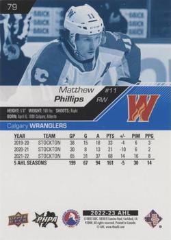 2022-23 Upper Deck AHL - Blue #79 Matthew Phillips Back