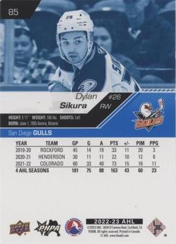 2022-23 Upper Deck AHL - Blue #85 Dylan Sikura Back