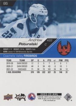 2022-23 Upper Deck AHL - Blue #86 Andrew Poturalski Back