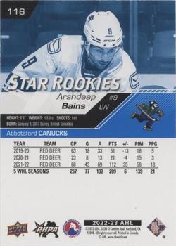 2022-23 Upper Deck AHL - Blue #116 Arshdeep Bains Back