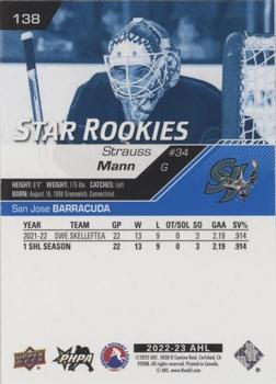 2022-23 Upper Deck AHL - Blue #138 Strauss Mann Back