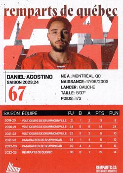 2023-24 Quebec Remparts (QMJHL) #NNO Daniel Agostino Back