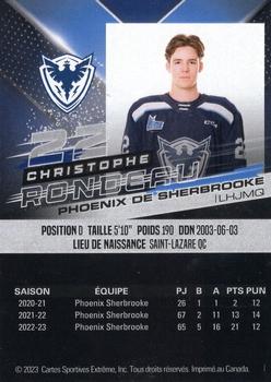 2023-24 Extreme Sherbrooke Phoenix (QMJHL) #NNO Christophe Rondeau Back