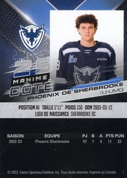 2023-24 Extreme Sherbrooke Phoenix (QMJHL) #NNO Maxime Cote Back