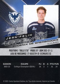 2023-24 Extreme Sherbrooke Phoenix (QMJHL) #NNO Jean-Felix Lapointe Back