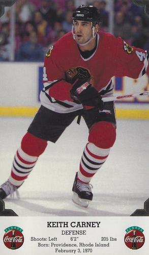 1996-97 Coca-Cola Chicago Blackhawks #NNO Keith Carney Front